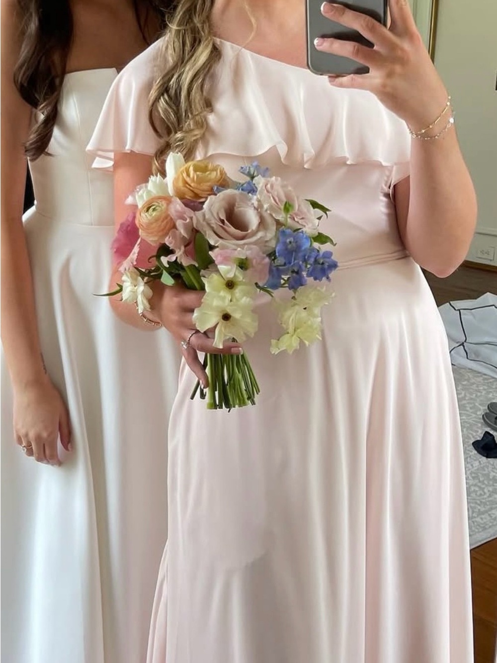 Dear Cleo Blush Pink One Shoulder Long Gown